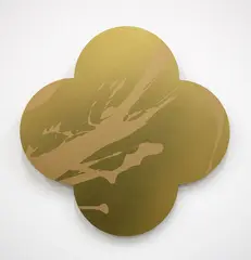 Remembrance by Max Gimblett, silkscreen-print on lacquered brass quatrefoil, sold May 2024