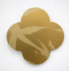 Remembrance by Max Gimblett, silkscreen-print on lacquered brass quatrefoil, sold May 2024
