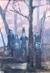 Encounter by Séraphine Pick, gouache on paper, sold May 2024