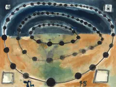Tony Lane, Three Necklaces, gouache on rice paper