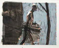 Euan MacLeod, Sideways, woodblock and lithograph, 12/22