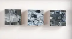 Garry Currin, Perspective, oil on board, triptych