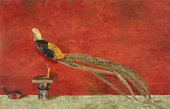 Michael Stevenson, Golden Left-Hander, oil on board