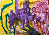 Michael Armstrong, Drawing on the Memory, oilstick on paper