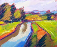 John Horner, Untitled landscape, pastel on card