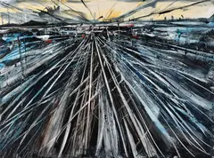 John Horner, A Railway Perspective, oil on canvas