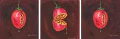 Sylvia Siddell, Tamarillo, oil on canvas, triptych