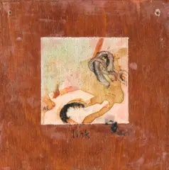 Allie Eagle, Link (1990), mixed media on board