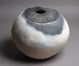 Ray Rogers, Large fungoid form vase, raku fired ceramic