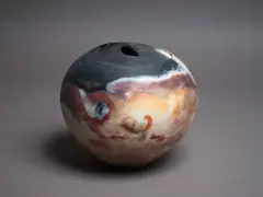 Ray Rogers, Fungoid form vase, raku fired ceramic