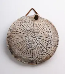 Large hanging form by Len Castle, oxide washed stoneware, sold May 2024