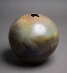 Ray Rogers, Large orb, with an iridescent metallic brown glaze (minor losses to top rim)