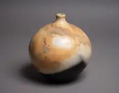 Bryce Stevens, Bottle vase, raku fired ceramic with polished surface
