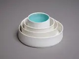 Megan Puls, Four Concentric Bowls, porcelain with unglazed exterior and glazed interior