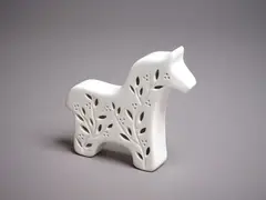 Jules Hunt, Light Horse, porcelain with pierced decoration