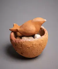 Helen Pollock, Bird and egg nest sculpture, terracotta (minor stress crack)