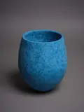 Peter Collis, Turquoise vase, three times fired clay finished with Egyptian paste