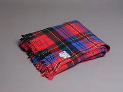 Kaiapoi Textiles Ltd, Clan travel rug, with a MacPherson tartan pattern in red, blue, green, black, yellow and white