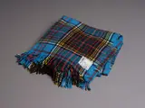 Kaiapoi Petone Group Textiles Ltd, Clan travel rug, decorated with an Anderson tartan pattern in blue, red, green, black, yellow and white