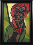 Philip Clairmont, Self Portrait at 17, oil on jute laid onto board