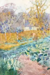 Frances Hodgkins, A Chelsea Garden, watercolour on paper