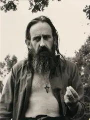 Portrait of James K. Baxter by Ans Westra, black and white photograph, offered Feb 2024