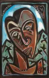 Nigel Brown, Christina Aotearoa, acrylic and sawdust on board
