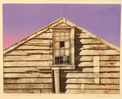 Russell Jackson, Wool Shed - Waiheke Island, etching, 4/100