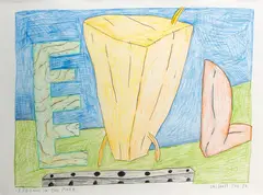 Gavin Chilcott, 3 Friends in the Park, coloured pencil on paper