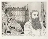 Marian Maguire, Julius Vogel Dreams of One Thousand Herakles, etching, 7/25