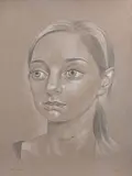 Peter Stichbury, Estelle Study, graphite and pastel on paper