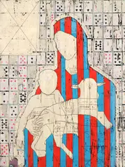 Will Handley, Lamb of God, mixed media on board