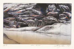 Trees - Karekare by Stanley Palmer, bamboo engraving, 4/60, offered Feb 2024