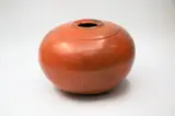 Robyn Stewart, Ovoid jar, dung-fired and burnished ceramic with polished orange-brown surface