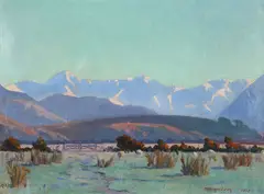 W. E Richardson, Mt Pleasant, Kaikoura, oil on canvas laid onto board