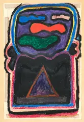 Gordon Crook, Untitled, gouache and pastel on graph paper