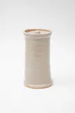 Barry Brickell, Cylindrical lidded jar, stoneware with pale grey ash glaze