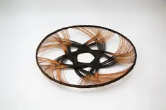 Ruth Castle, Large five-pointed star round dish, fine woven rattan