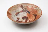 Len Castle, Small stoneware bowl, with shino glaze and painted decoration