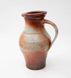 Len Castle, Tall stoneware jug, of elegant form and shino glaze