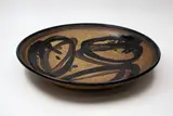 Peter Collis, Early table bowl, stoneware with gestural decoration to the centre