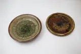 New Zealand Studio Pottery, Two stoneware platters, one by Warwick Lidgard, the other by Richard Poor