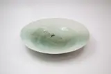 Jenny Shearer, Ceramic table bowl, decorated with a dragon fly on a grey and green crackle glaze ground (small glaze chip)