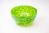 Garry Nash, Rolled crushed chip green bowl, blown glass