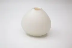 Lyndsay Patterson, Vase, white blown glass with cut diamond shaped decoration