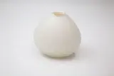 Lyndsay Patterson, Vase, white blown glass with cut diamond shaped decoration