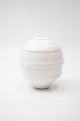 Grooved ovoid vase by John Parker, glazed ceramic, sold Feb 2024