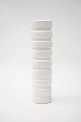 Grooved cylinder vase by John Parker, glazed ceramic, sold Feb 2024