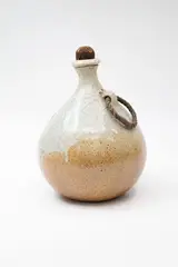 Lawrence Ewing, Bottle vase, stoneware, with cork stopper and rope handle