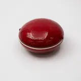 Small lidded box by Sang Sool Shim & Keum Sun Lee, with bright red glaze and incised floral decoration, sold Feb 2024
